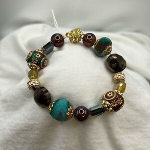 Handmade Bead Bracelet Magnetic Clasp - 6 1/2”